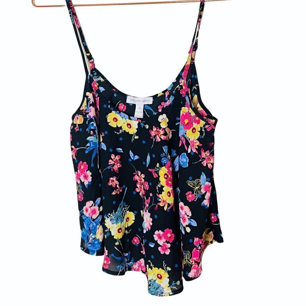 EUC ANGL Ambiance Apparel Floral Crop Tank Small